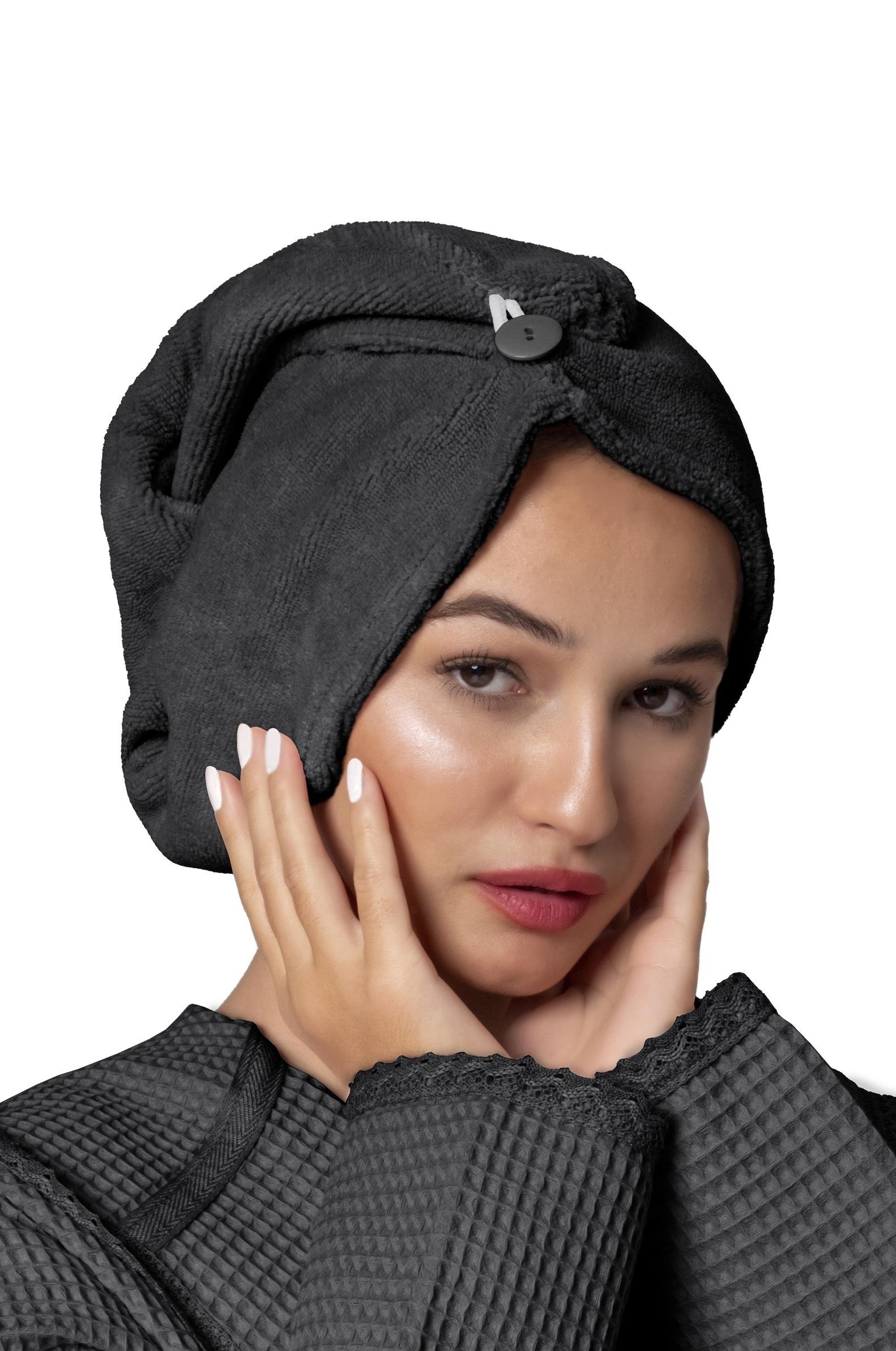 Zarif Bone Hair Kalın Mikrofiber| Saç Kurutma Bonesi | Saç Havlusu | Saç Kurulama Havlusu - DESEN 6