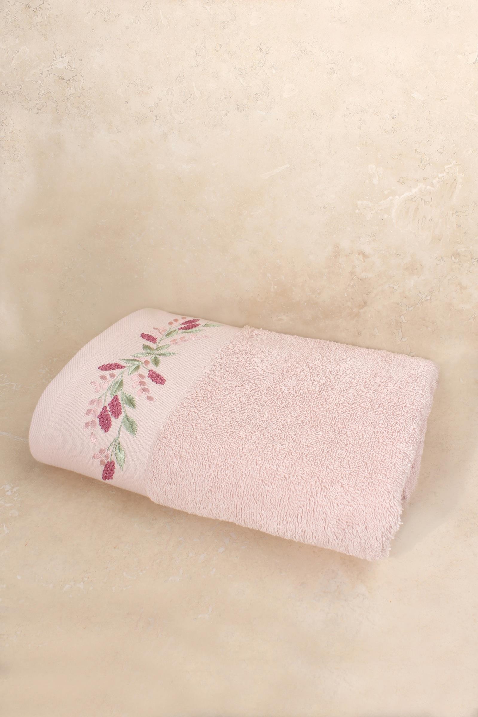 Warada %100 Pamuklu Nakışlı Çeyizlik Lüks Yüz Havlusu 50x100 cm - Yumuşak, Emici, Kaliteli - Banyo & Misafir Havlusu