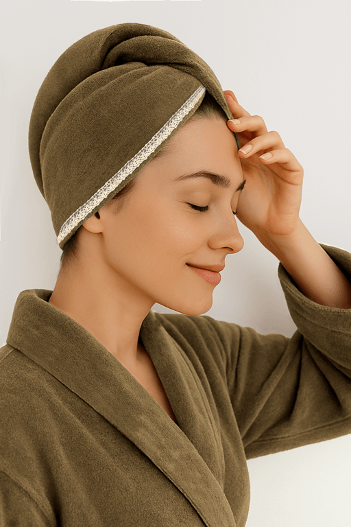 Hair Dantelli Kalın İçi Bambu | Kutulu Saç Kurutma Bonesi | Saç Havlusu | Saç Kurulama Havlusu