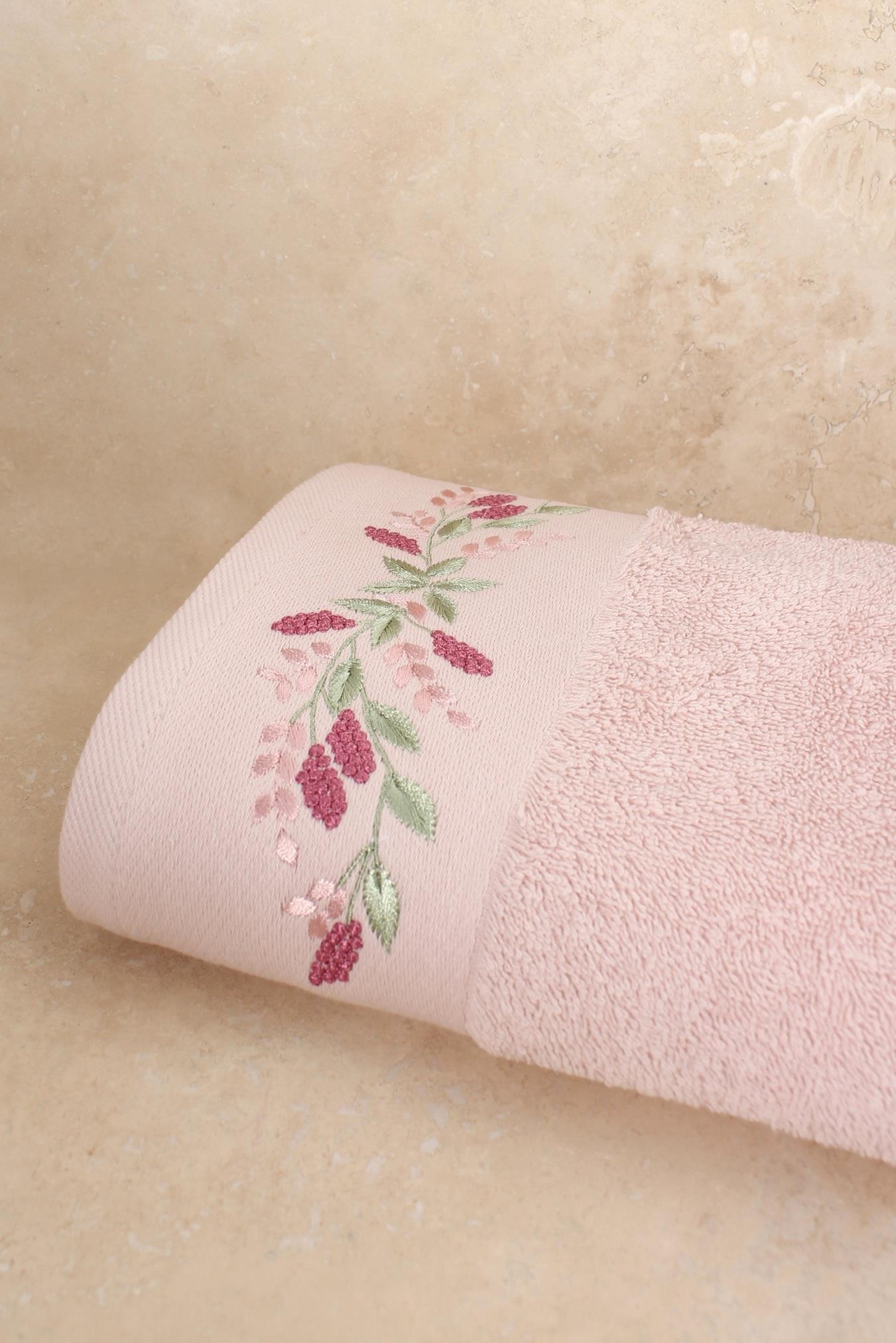 Warada %100 Pamuklu Nakışlı Çeyizlik Lüks Yüz Havlusu 50x100 cm - Yumuşak, Emici, Kaliteli - Banyo & Misafir Havlusu