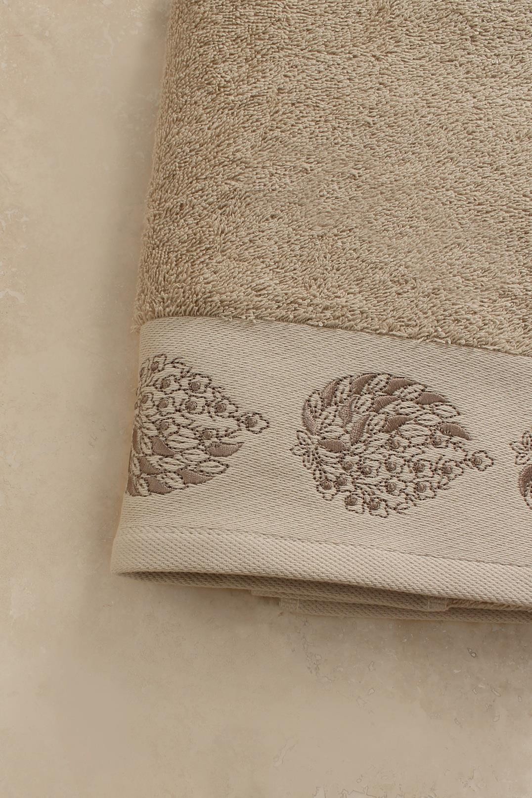 Patrin %100 Pamuklu Nakışlı Çeyizlik Lüks Yüz Havlusu 50x100 cm - Yumuşak, Emici, Kaliteli - Banyo & Misafir Havlusu 