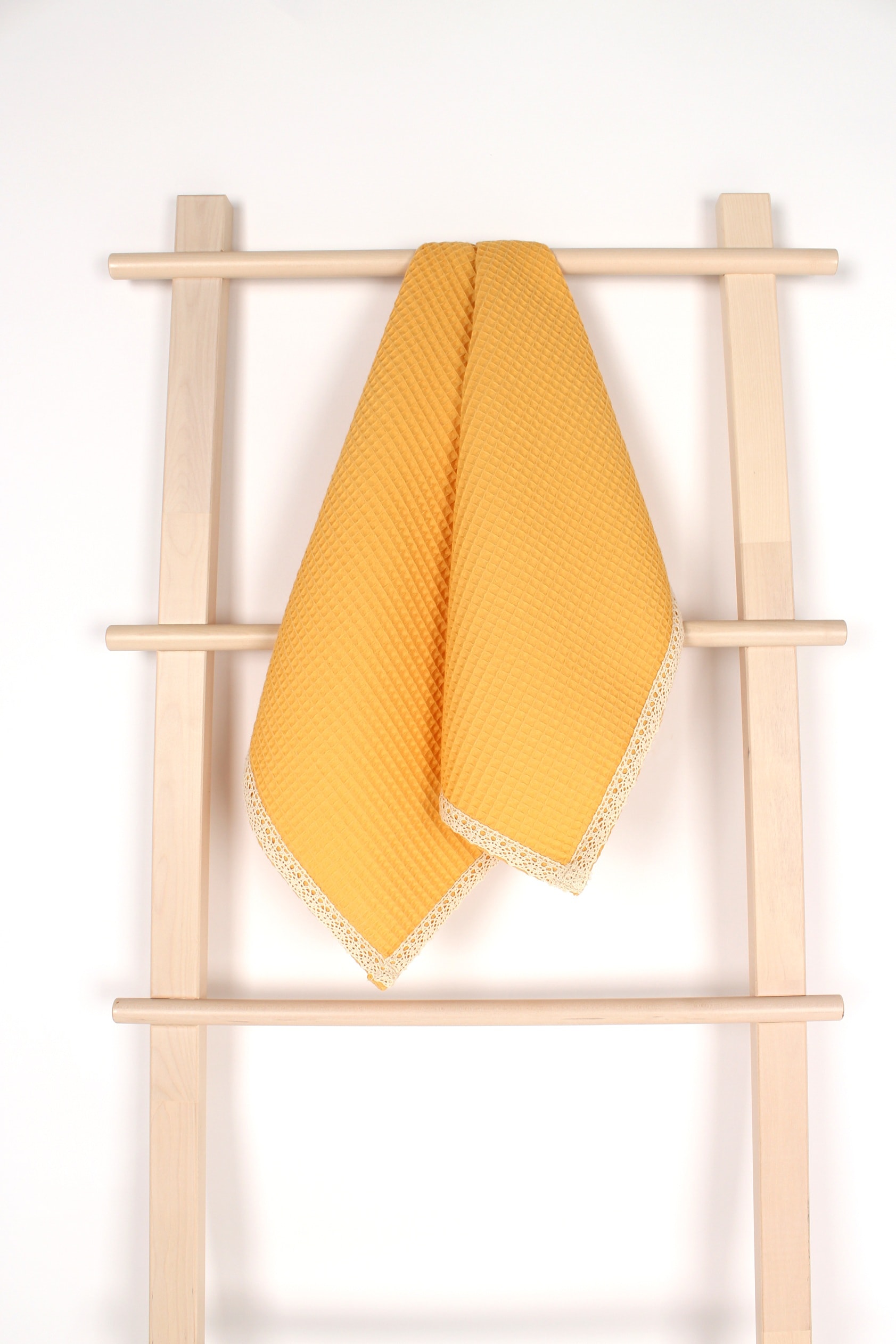 SoftLace Dantelli Waffle Havlu | Mutfak Bezi | Şık ve Zarif Tasarım | 50x70cm