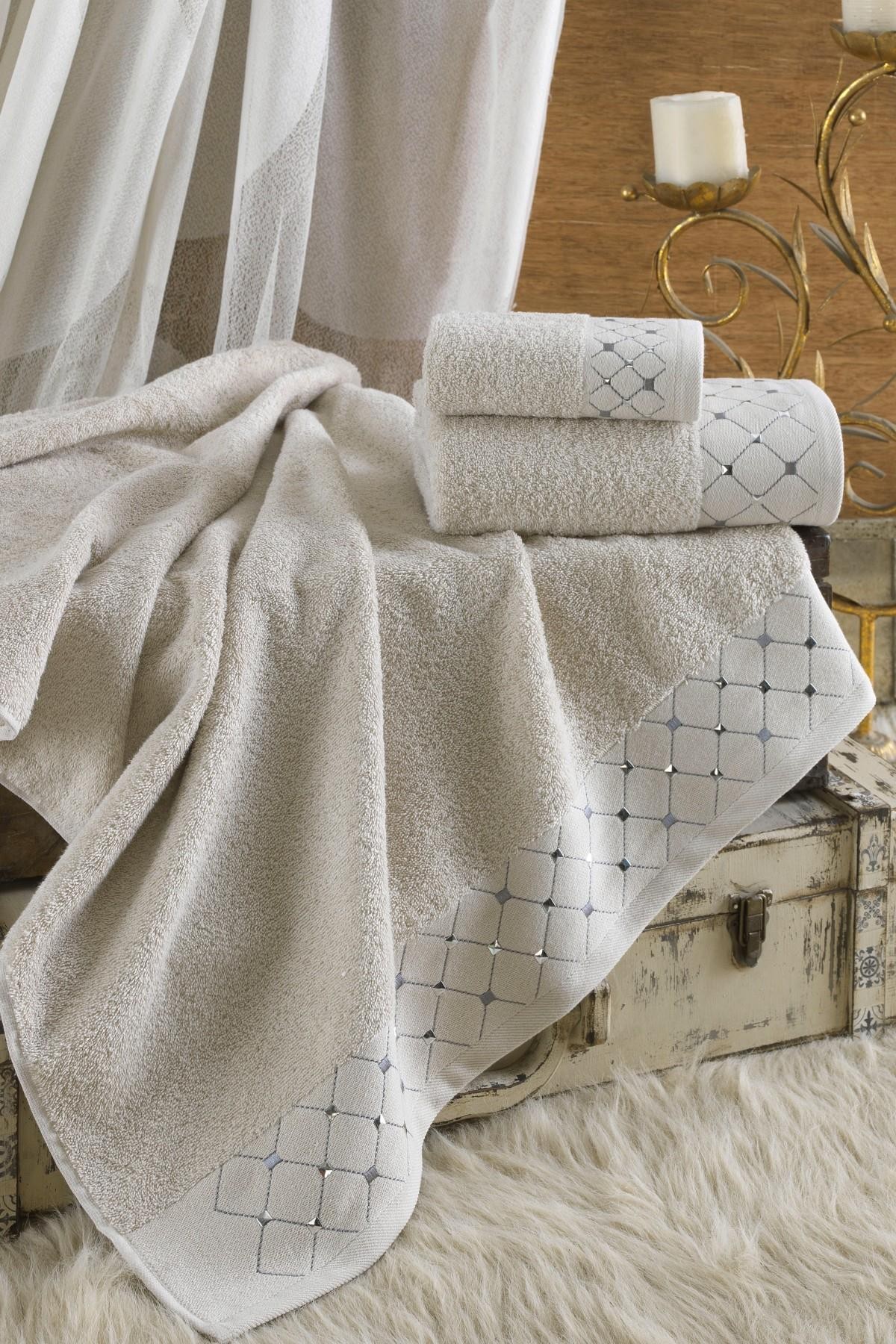 %100 Pamuklu 3 Parça Georgio Banyo Havlu Seti | Hamam Takımı | Çeyiz Seti