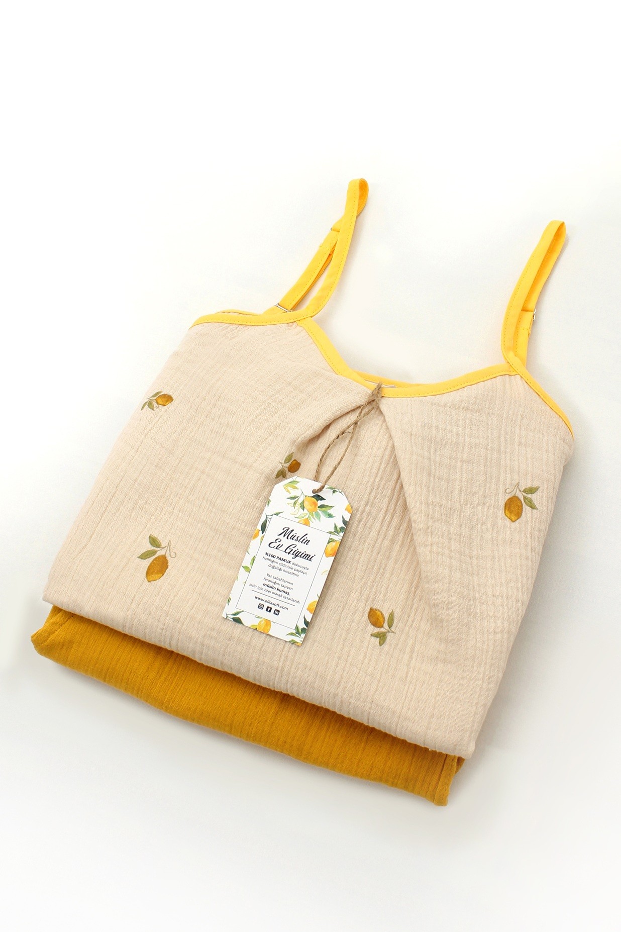 Pure Comfort Müslin Yaz Seti – Nefes Alan İp Askılı Takım