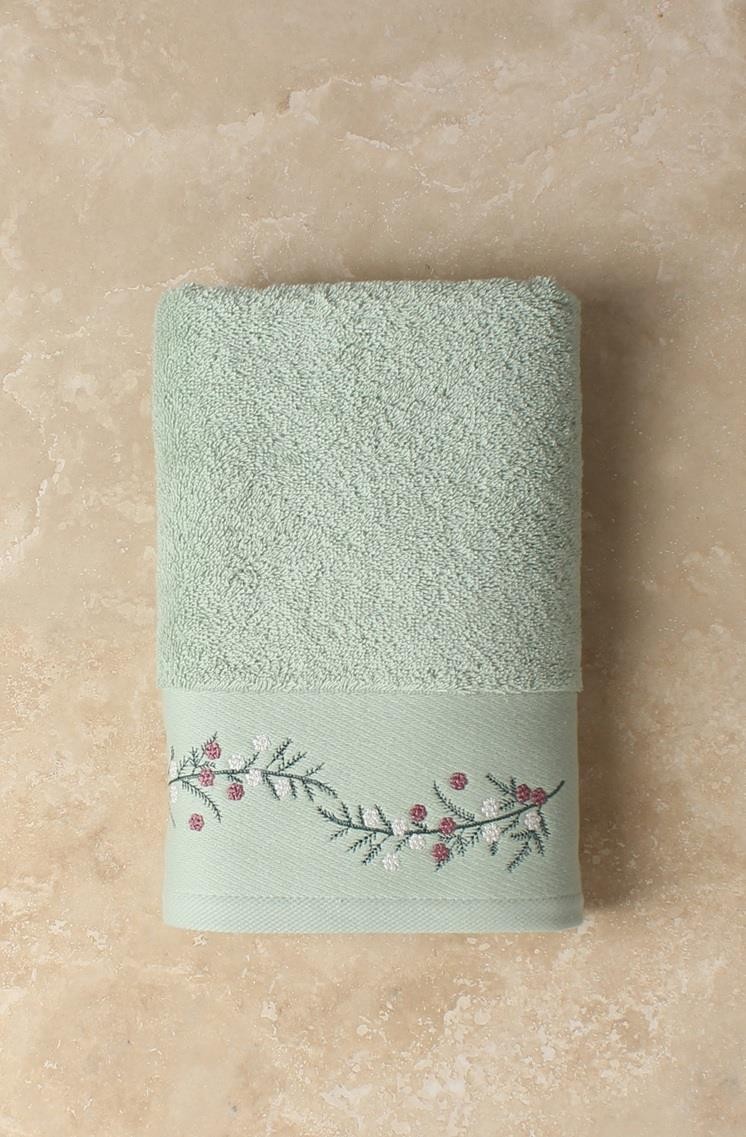 Valeriana %100 Pamuklu Nakışlı Çeyizlik Lüks Yüz Havlusu 50x100 cm - Yumuşak, Emici, Kaliteli - Banyo & Misafir Havlusu 
