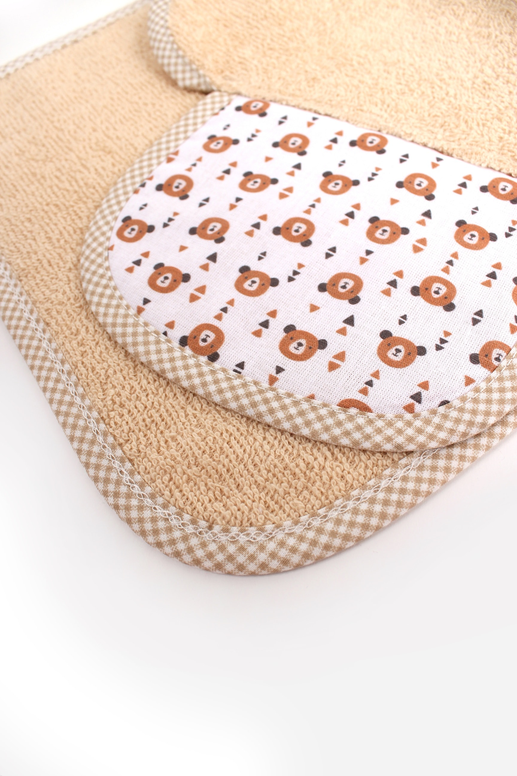 NEW BABY BEAR | 2-4 YAŞ Nefes Alan Sırt Bezi %100 Pamuklu, Kreş ve Oyun Zamanı Havlu Sırtlık