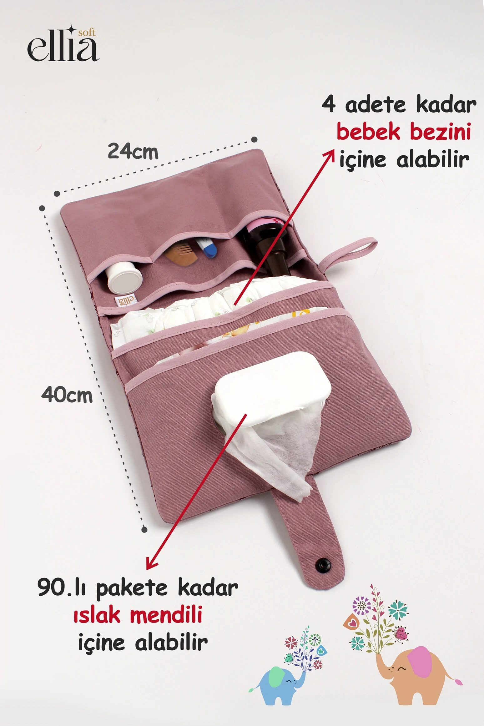 MomEase Anne Bebek Bakım Çantası | Yenidoğan Alt Açma & Düzenleyici Organizer