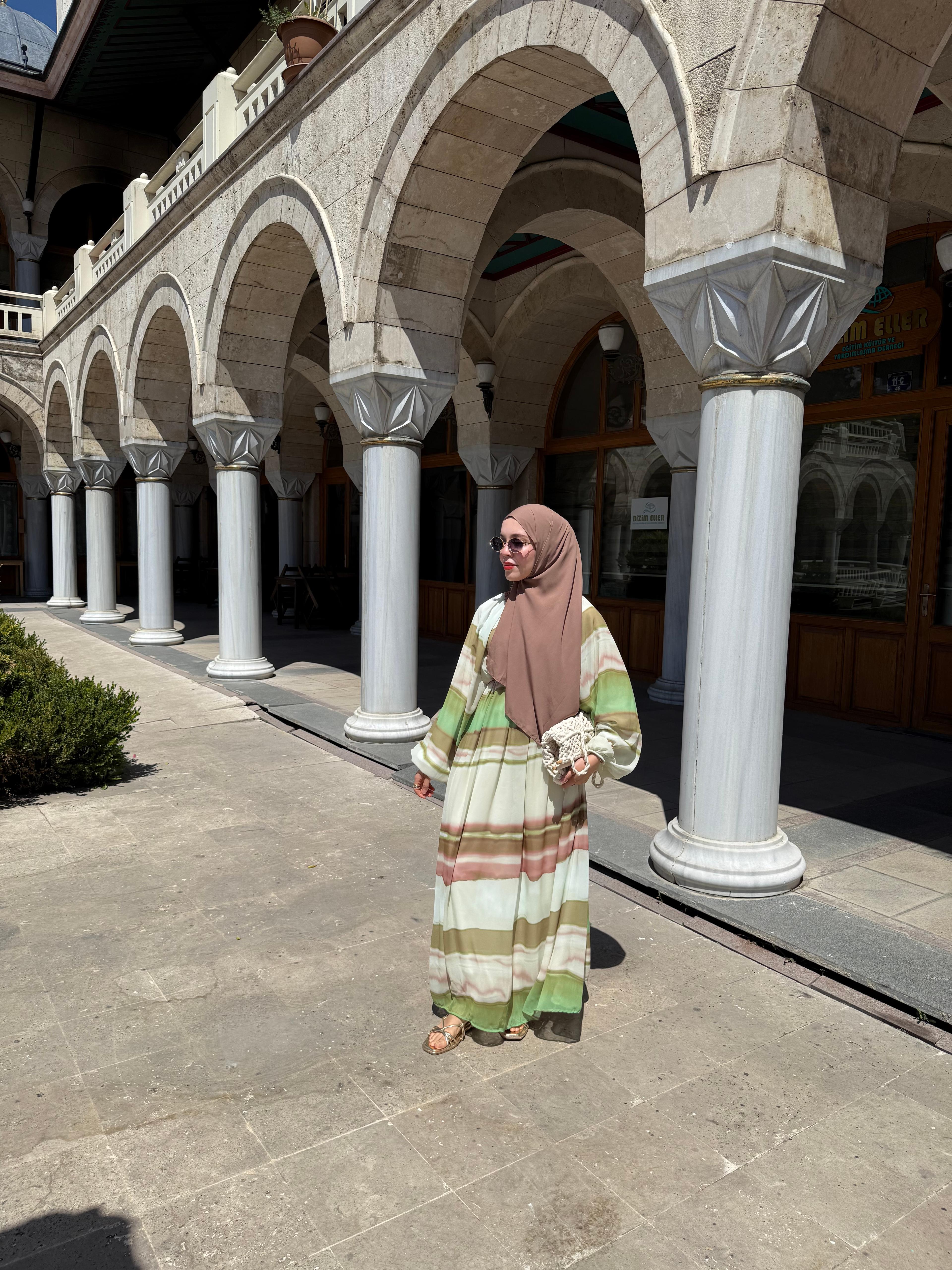 Lia Şifon Elbise  - Fıstık Yeşili
