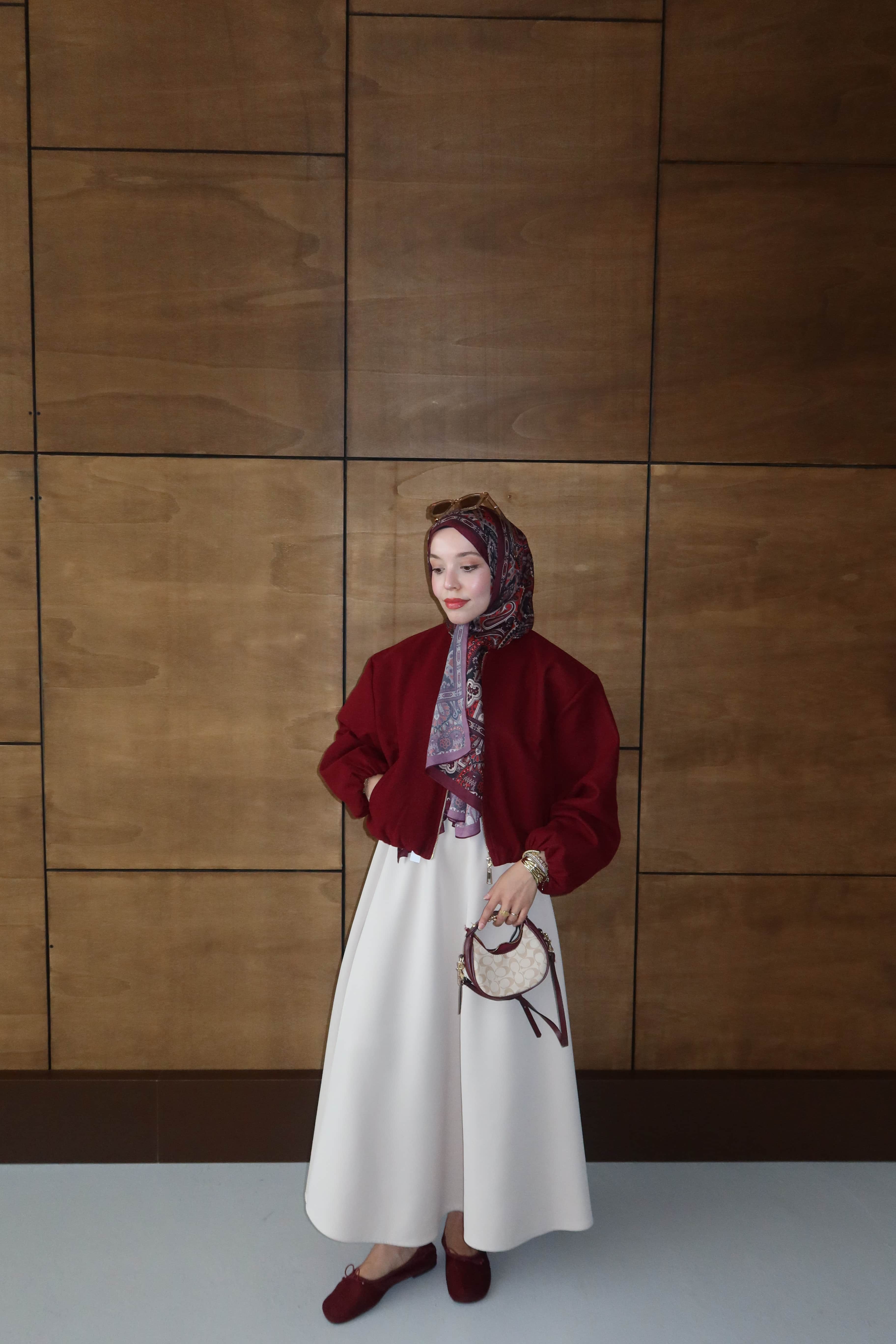 Bomber Kaşe Ceket - Bordo
