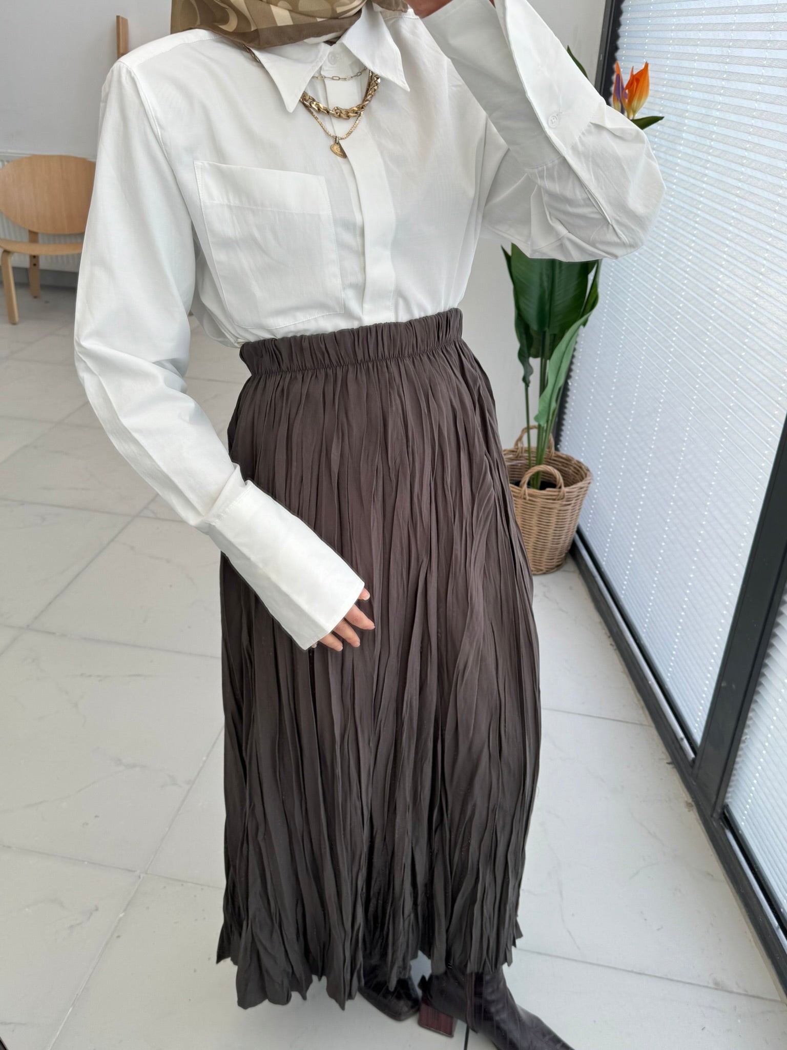 Tencel Kraşlı Etek