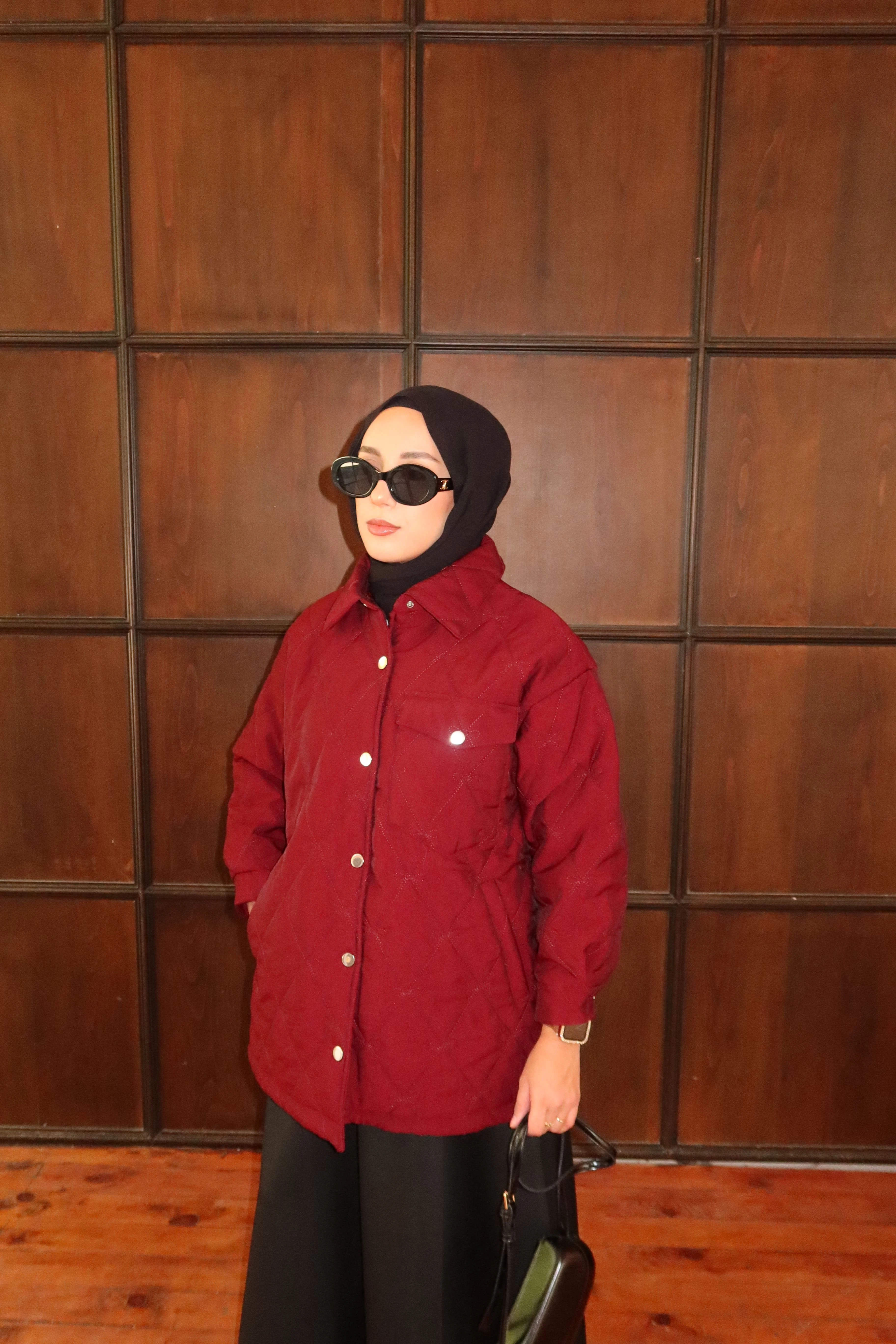 Fiyonk Nakışlı Kapitone Kaban 