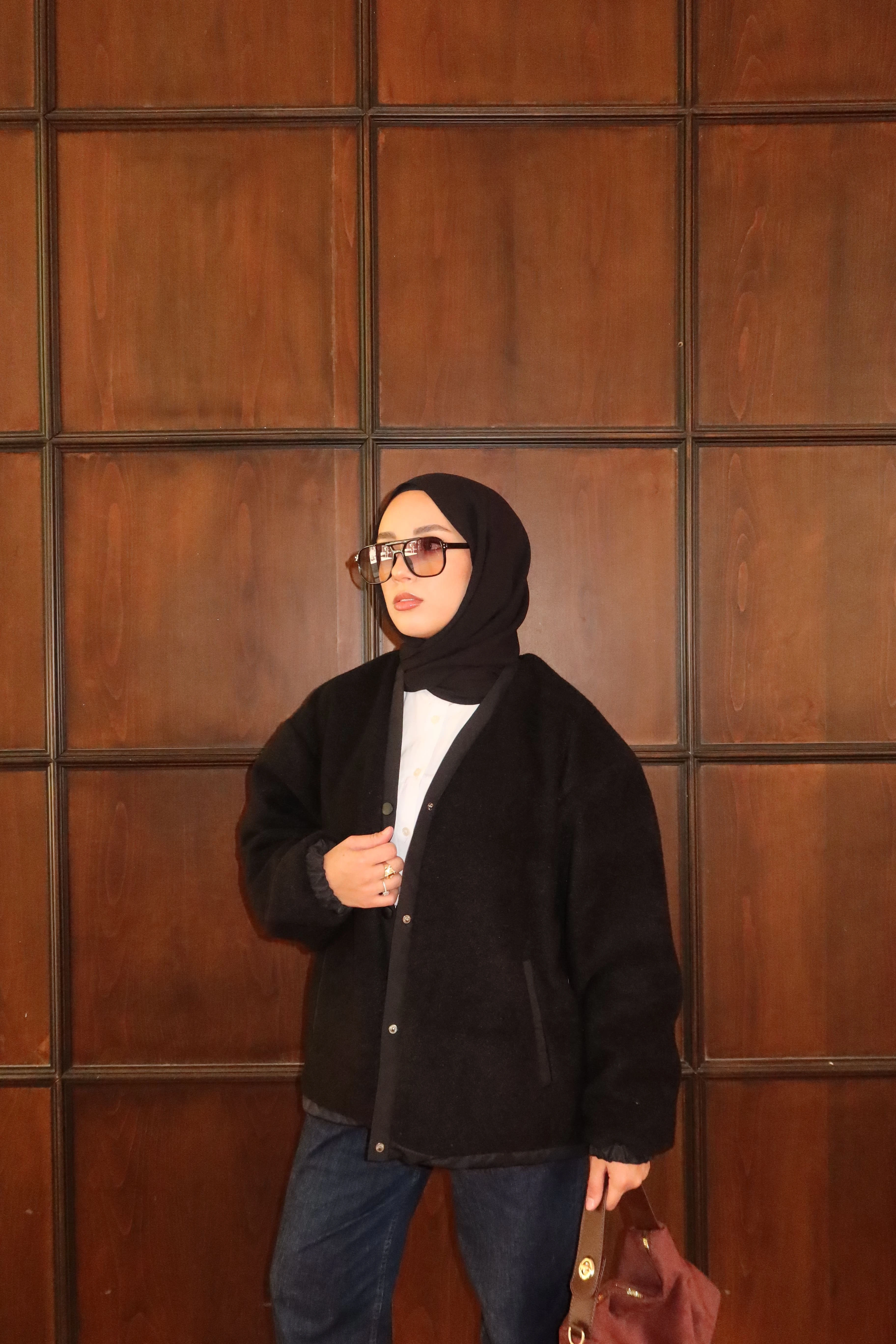 Tedy Peluş Mont - Siyah