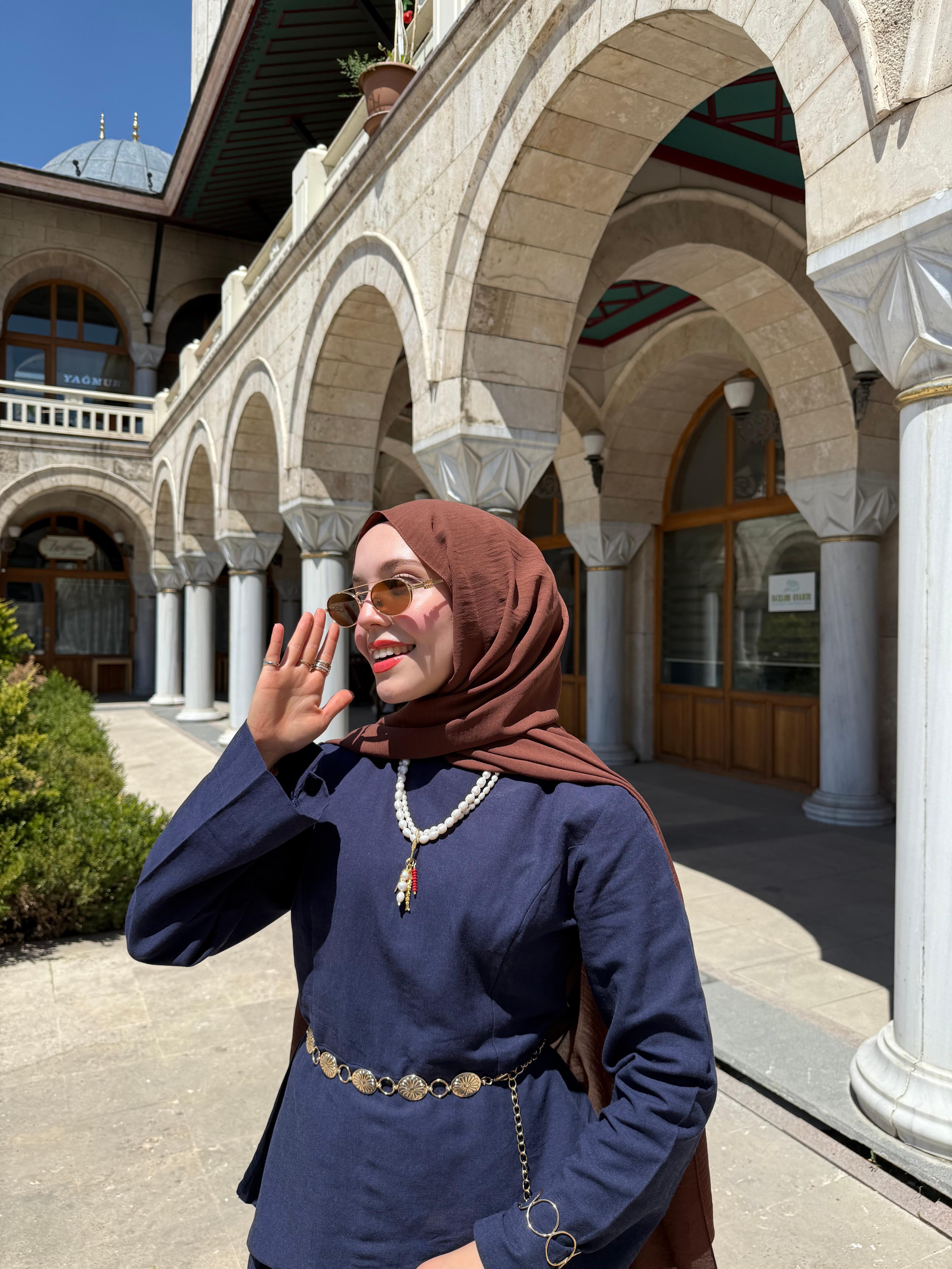 Keten Kırışık Etek Takım