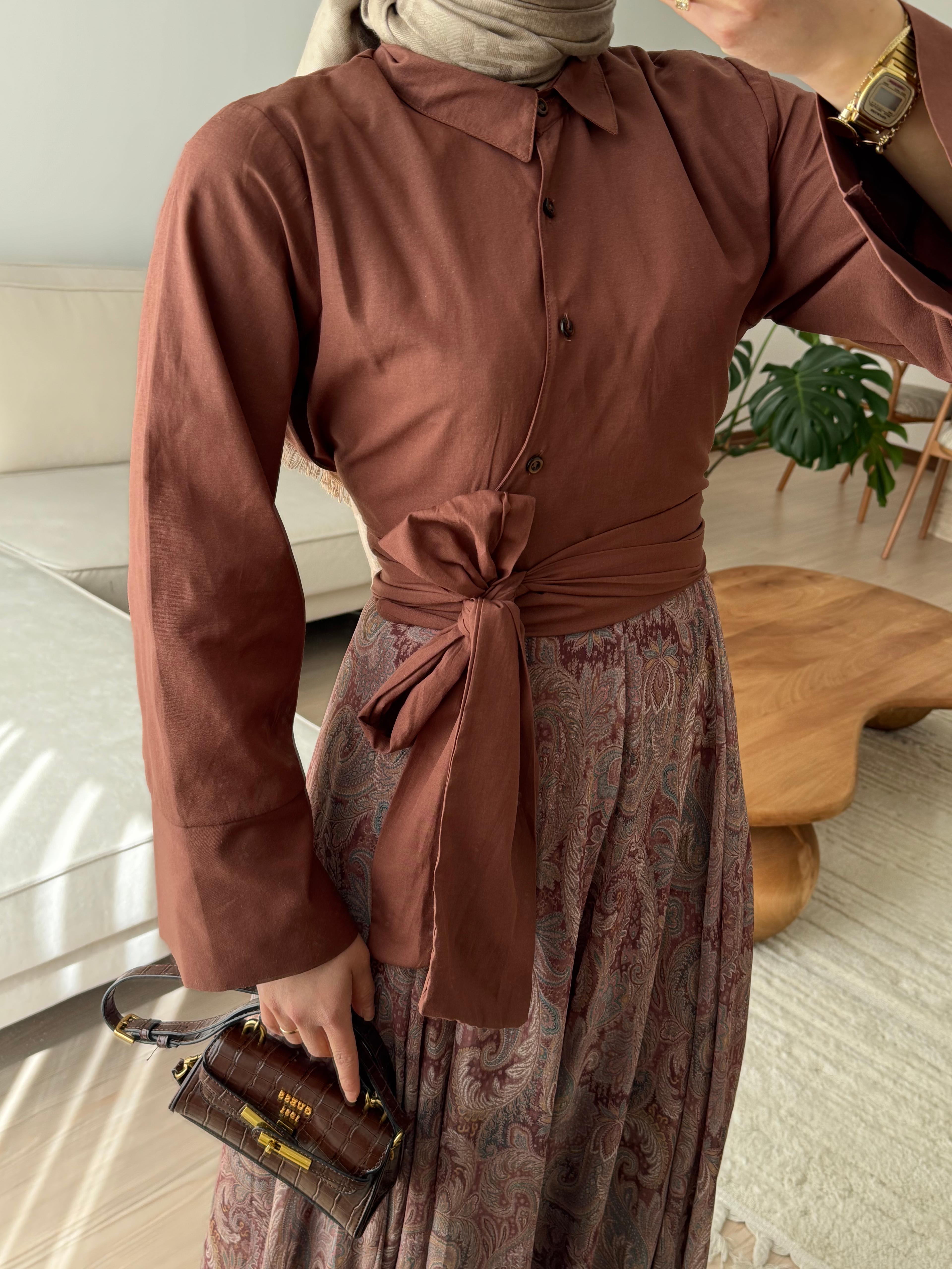 Bağlamalı Poplin Gömlek- Outlet