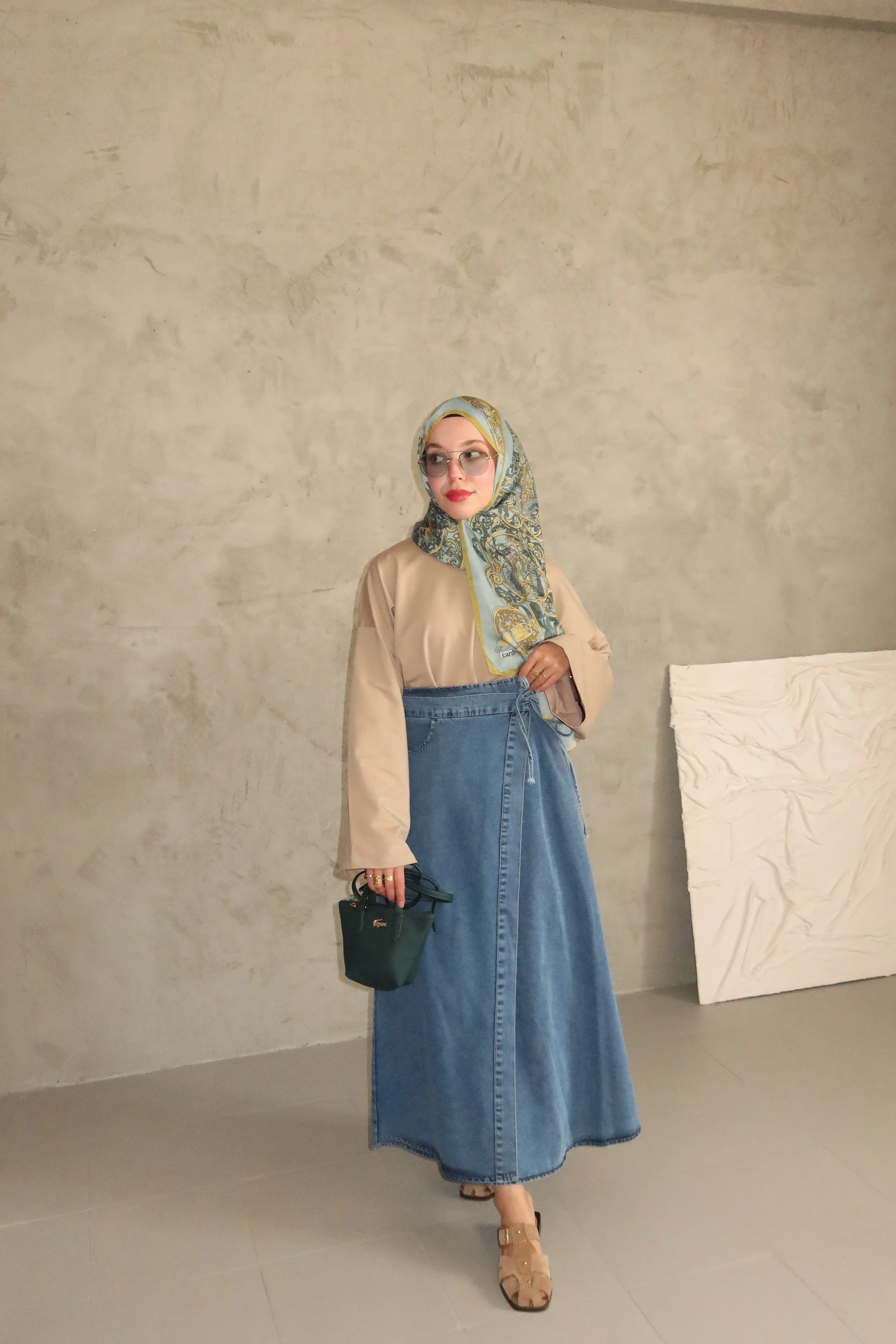 Bağlamalı Kot Etek 