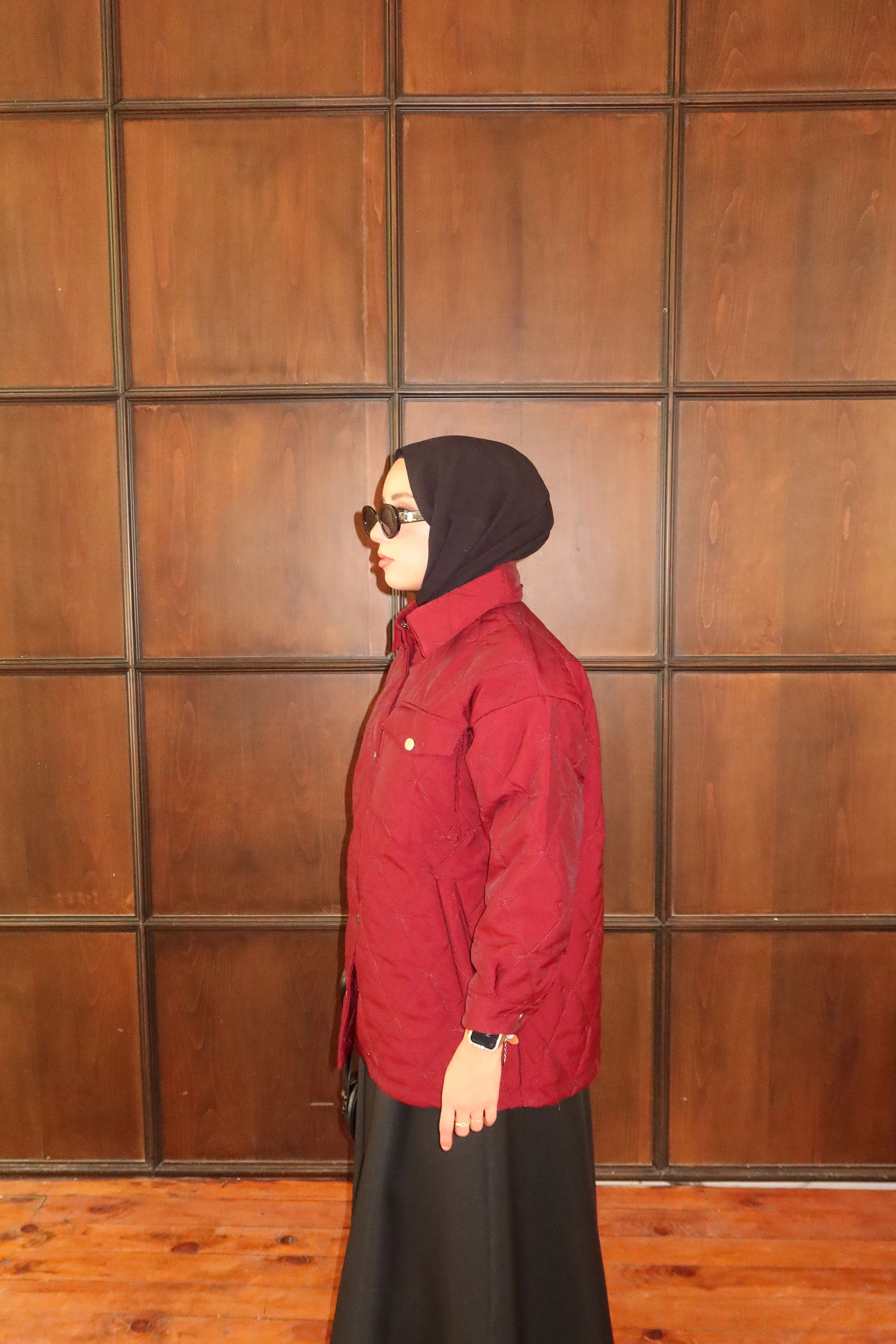 Fiyonk Nakışlı Kapitone Kaban 