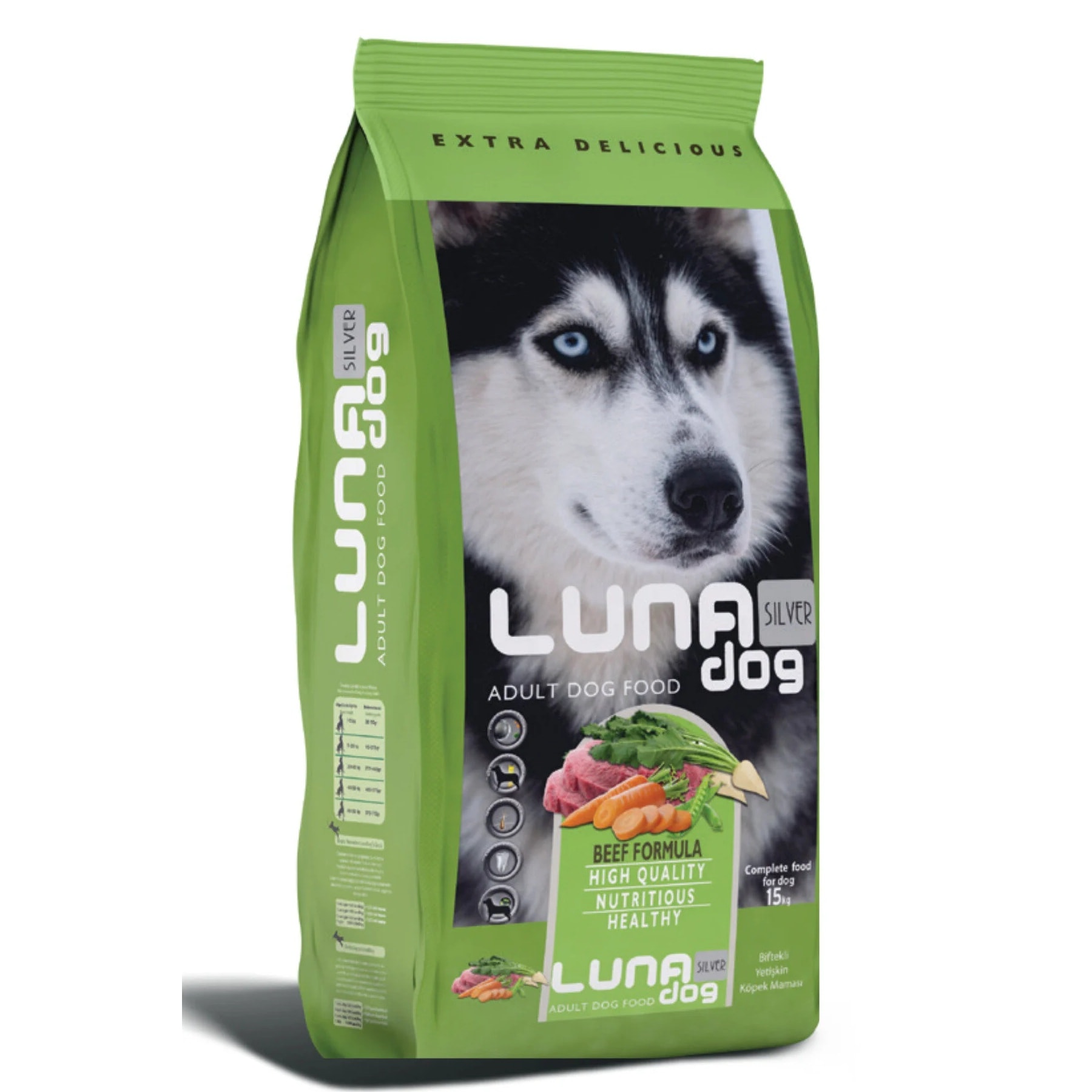 Luna Silver Sığır Etli Yetişkin Köpek Maması 15 Kg