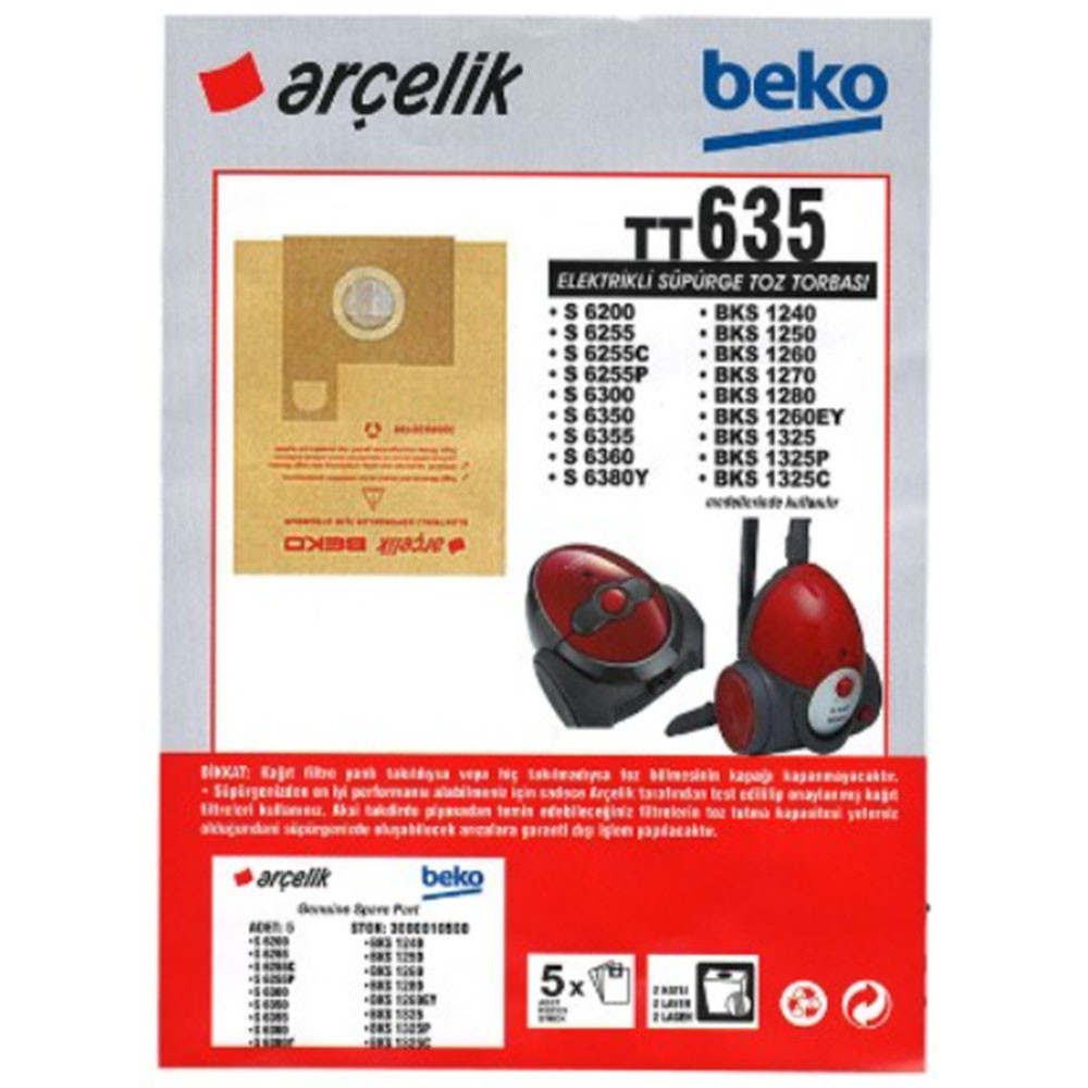 AEG ARCELİK BEKO TT635 TOZ TORBASİ 241123