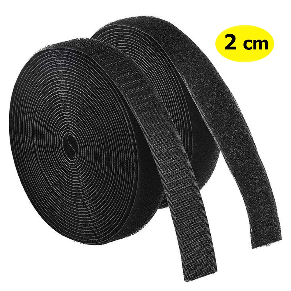 Dostband 2cm Çift Taraflı Cırt Bant – Siyah (25mt)