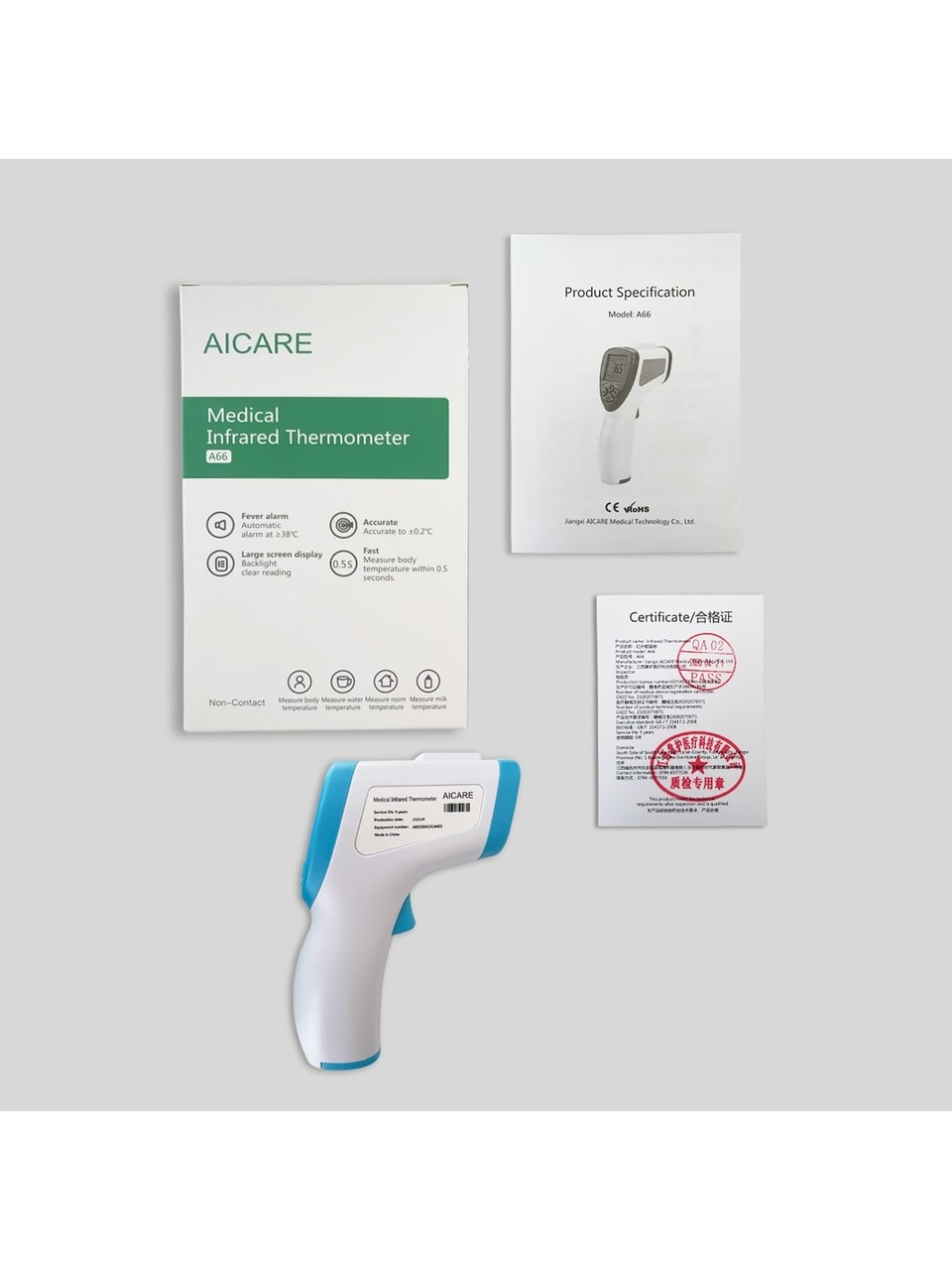 Aicare A66 Ateş Ölçer Temassız Ateş Ölçer Digital Termometre