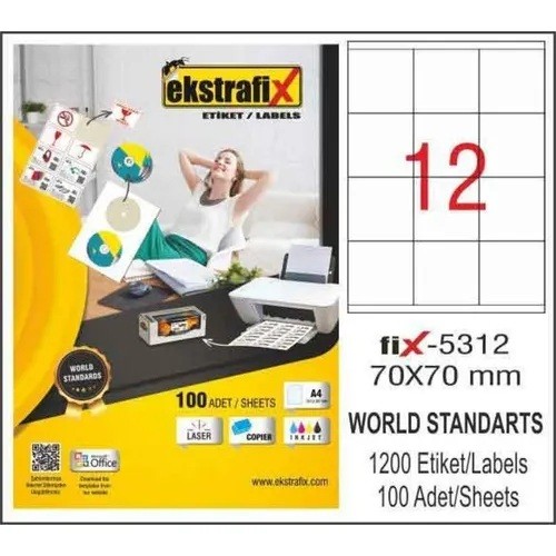 Ekstrafix Lazer Etiket Fix-5312 12'li