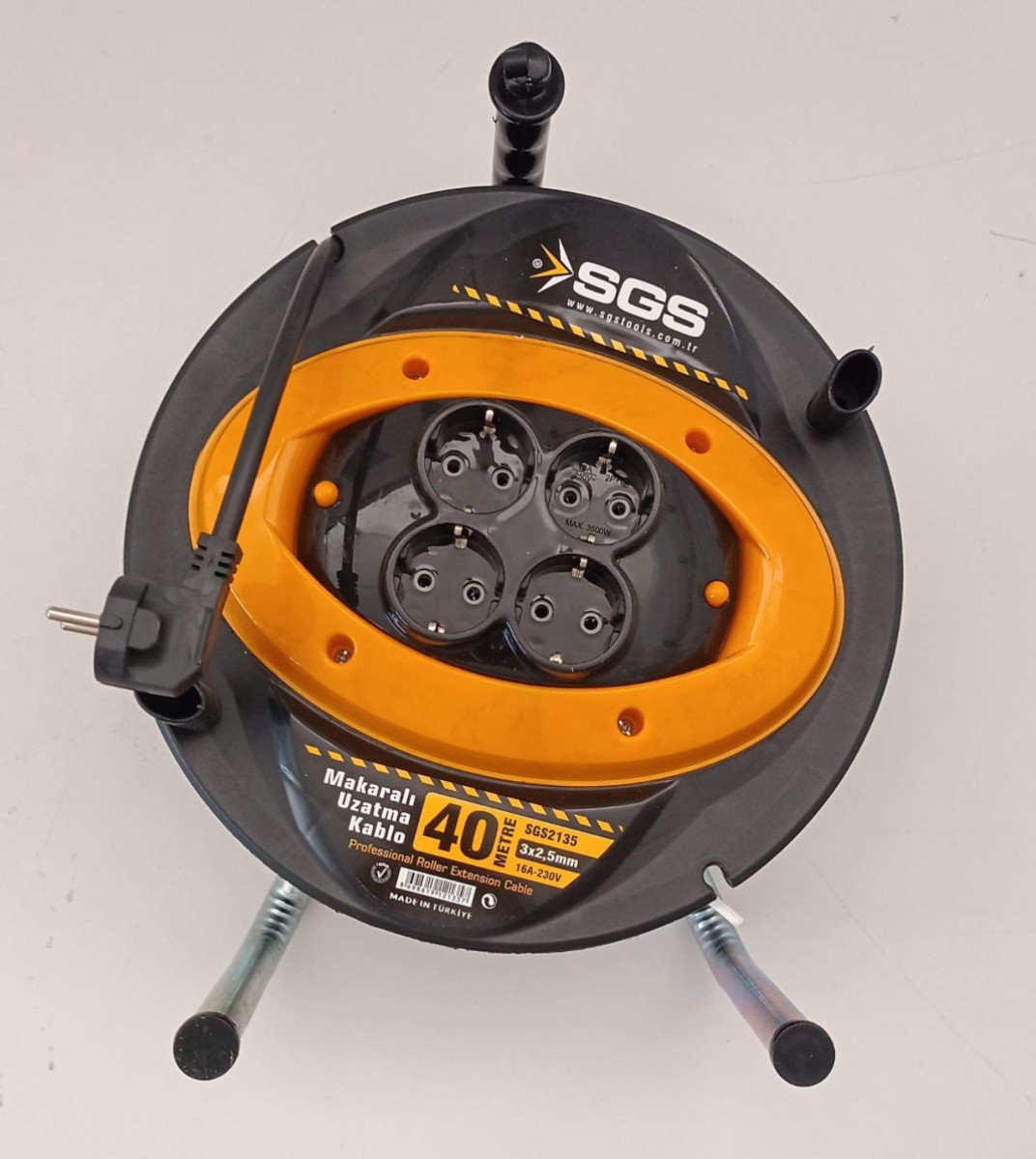 Sgs Makaralı Uzatma Kablosu 3x2,5 - 40mt