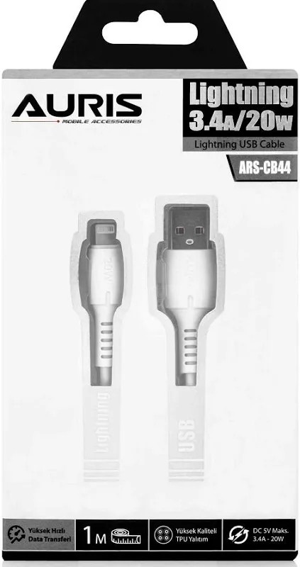 Auris Ars-Cb44 20W-3.4A Lightning Şarj Data Kablo