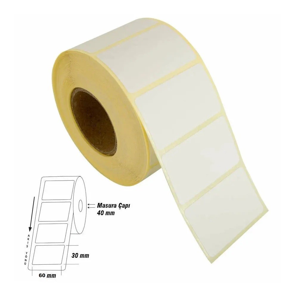 Eko Termal Etiket 60x30mm 1000'Li