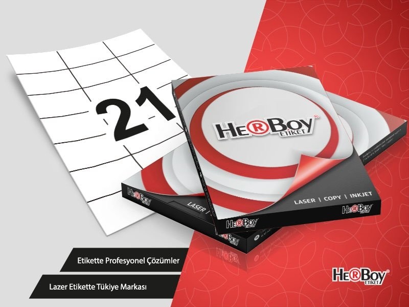 Herboy Lazer Etiket HB-1124 70x42.43mm 21'li