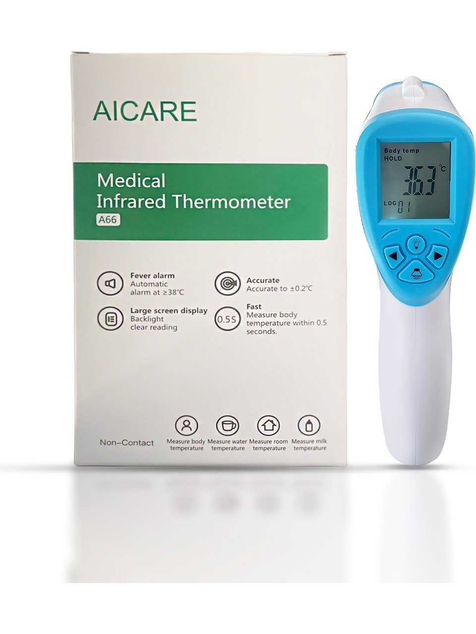Aicare A66 Ateş Ölçer Temassız Ateş Ölçer Digital Termometre