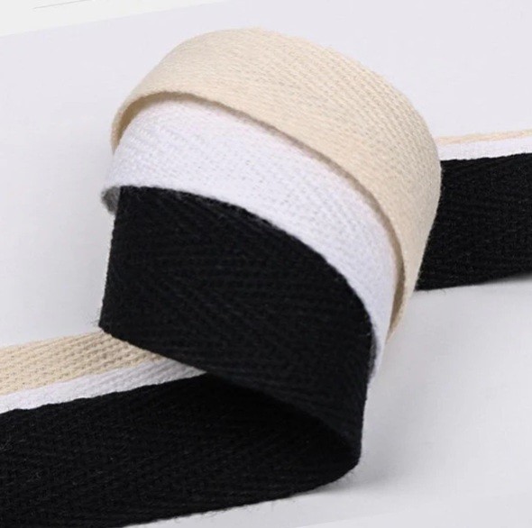 1 CM Balık Sırtı Pamuk Şerit Ham ( 250 Metre )