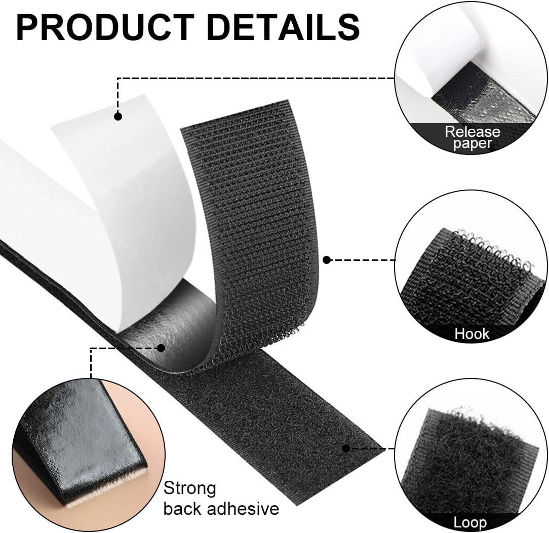 Cırtbant Silikonlu Yapışkanlı 40mm İlmek Siyah