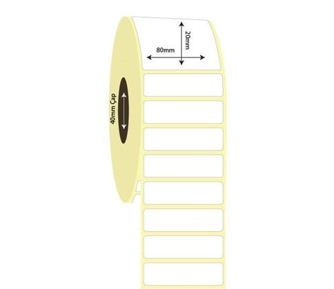 Termal Etiket 80mmx20mm 2000'Li