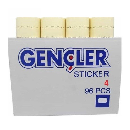 Gençler Meto Etiket Beyaz 96'lı No:4
