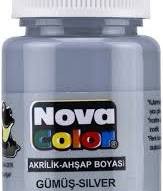 Nova Color Akrilik Ahşap Resim Boyası Gümüş 30ml