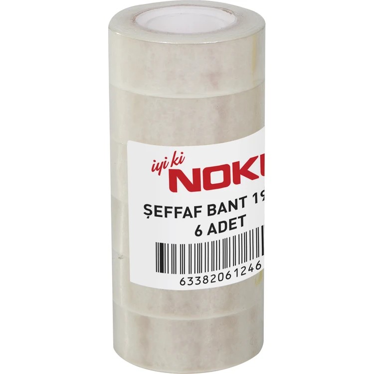 Noki Şeffaf Bant 19mm x 33mt 6’lı
