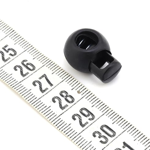 Plastik Top Stoper Tek Delikli Siyah