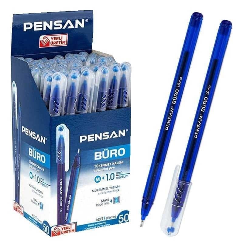 Pensan Büro Tükenmez Kalem Mavi 1.0mm 50'li Paket