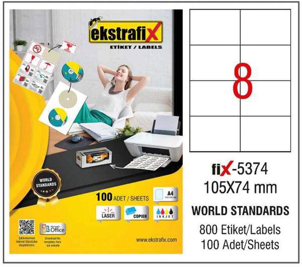 Ekstrafix Lazer Etiket 105x74mm