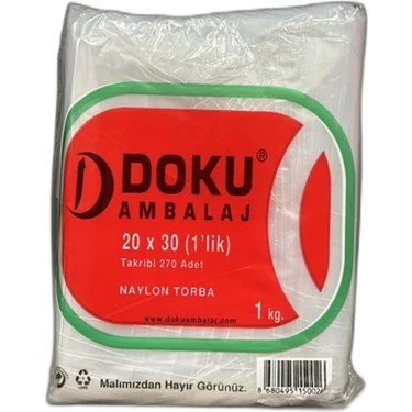 DOKU AMBALAJ NAYLON TORBA 1 KG 30*50 250211