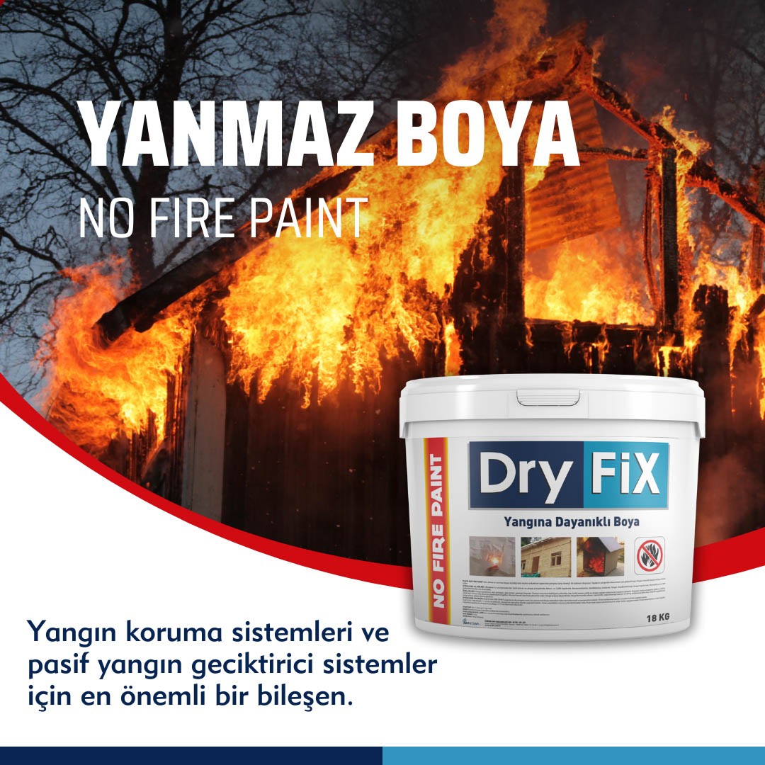 Yangın Geciktirici Alev Almayan Yanmaz Boya 18 kg | NO FIRE PAINT | 120 Dk. Yangına Dayanıklı Boya