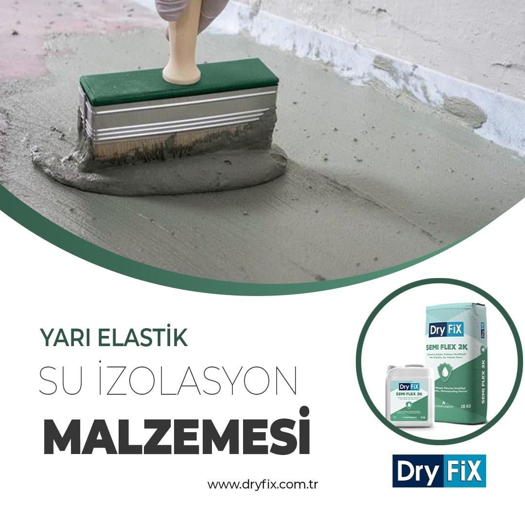 Yarı Elastik Çimento Esaslı Sürme Su Yalıtımı 25 kg/set | SEMI FLEX 2K