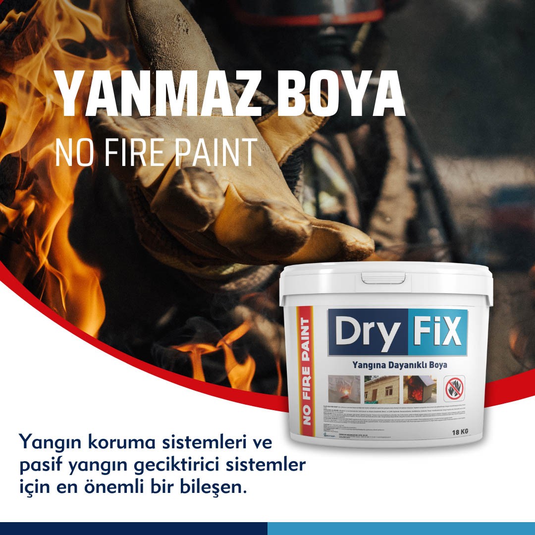 Yangın Geciktirici Alev Almayan Yanmaz Boya 18 kg | NO FIRE PAINT | 120 Dk. Yangına Dayanıklı Boya