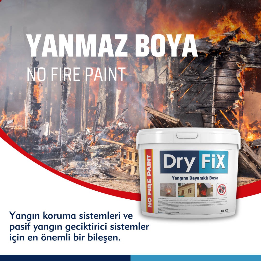 Yangın Geciktirici Alev Almayan Yanmaz Boya 18 kg | NO FIRE PAINT | 120 Dk. Yangına Dayanıklı Boya