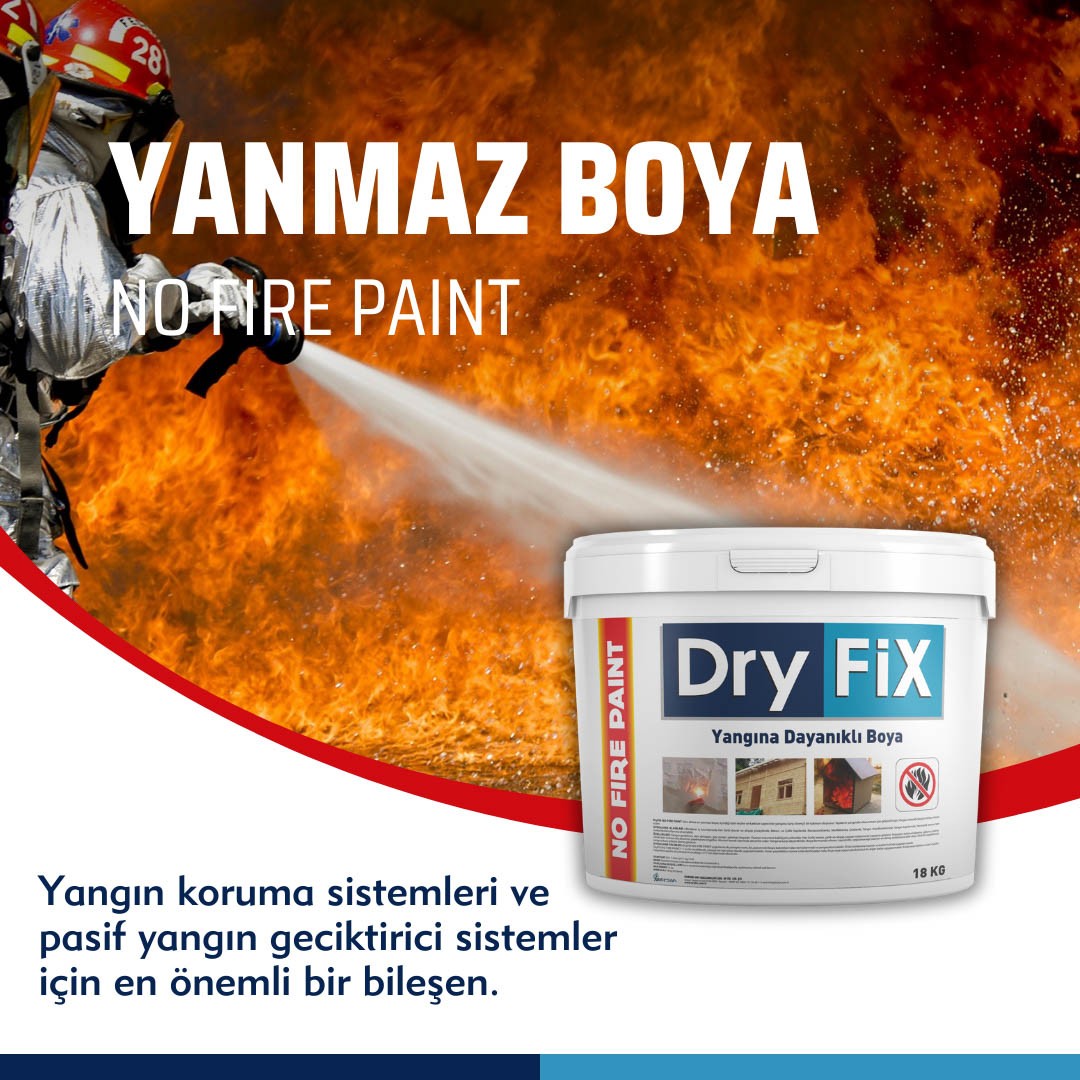 Yangın Geciktirici Alev Almayan Yanmaz Boya 18 kg | NO FIRE PAINT | 120 Dk. Yangına Dayanıklı Boya