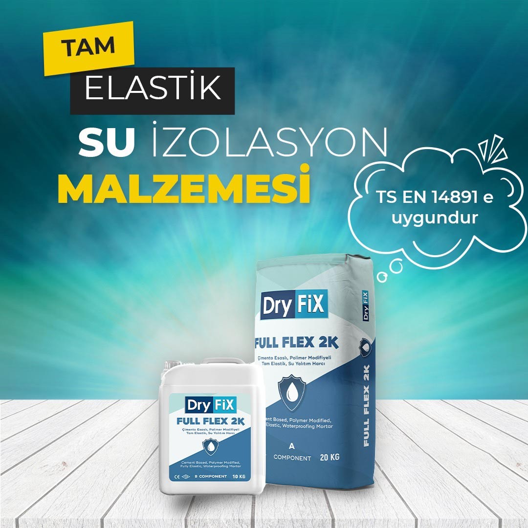 Tam Elastik Çimento Esaslı Sürme Su Yalıtımı 30 kg/set | FULL FLEX 2K