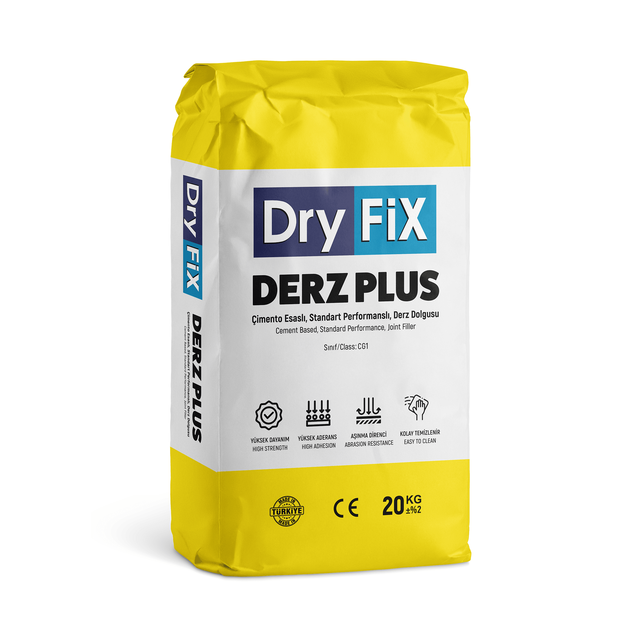 Çimento Esaslı, Standart Performanslı, Derz Dolgusu 20 kg | DERZ PLUS 64 ADET