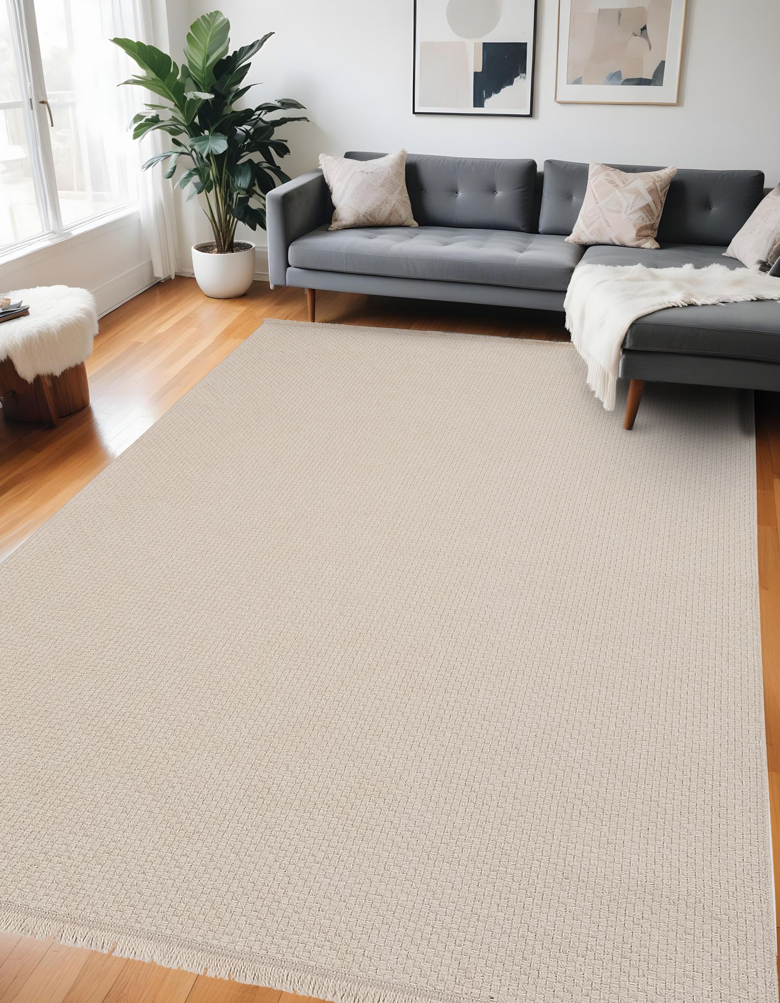 Sisal Krem Sade Halı