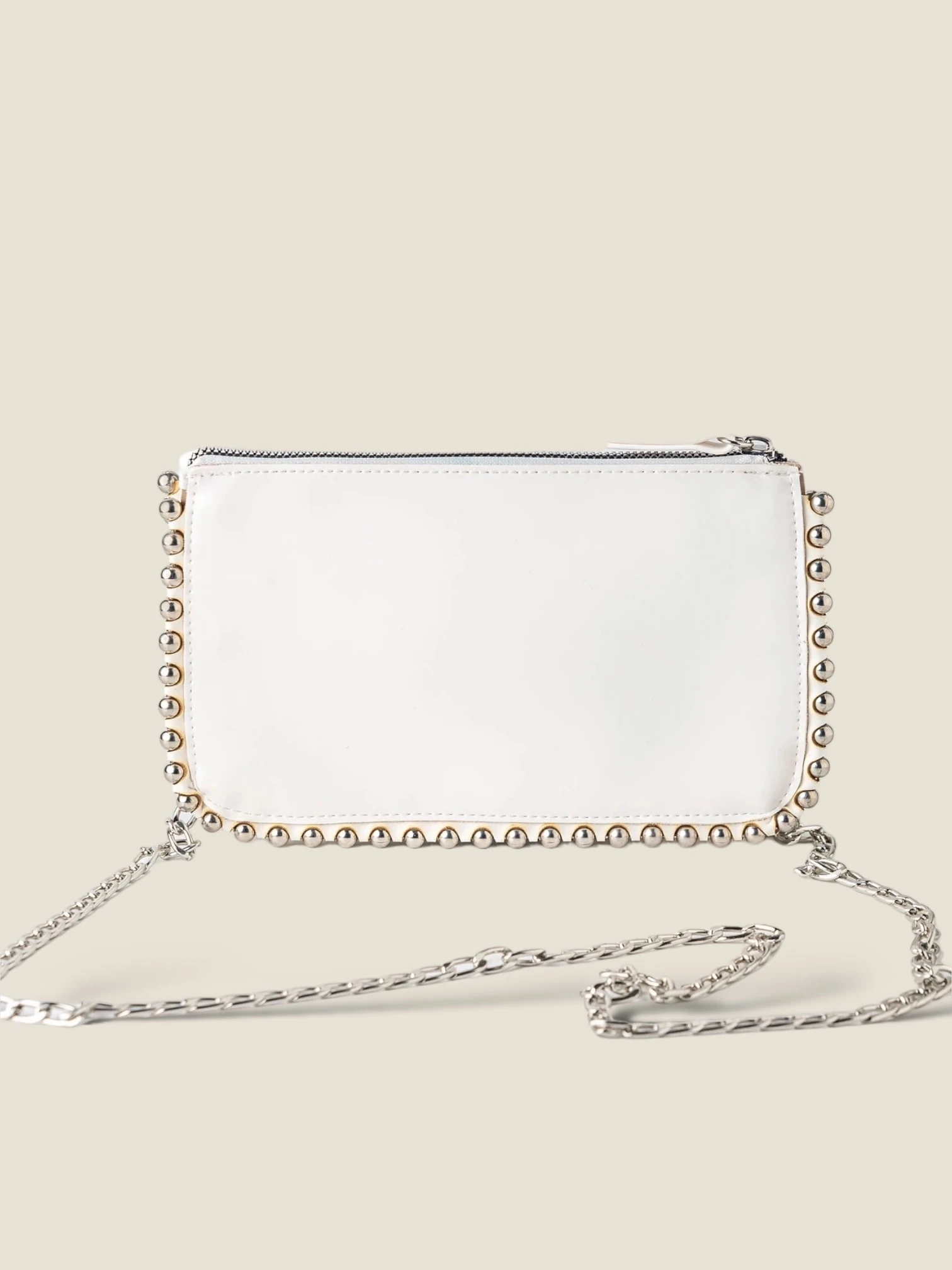 Angela Kadın Çantası Zımbalı - Beyaz