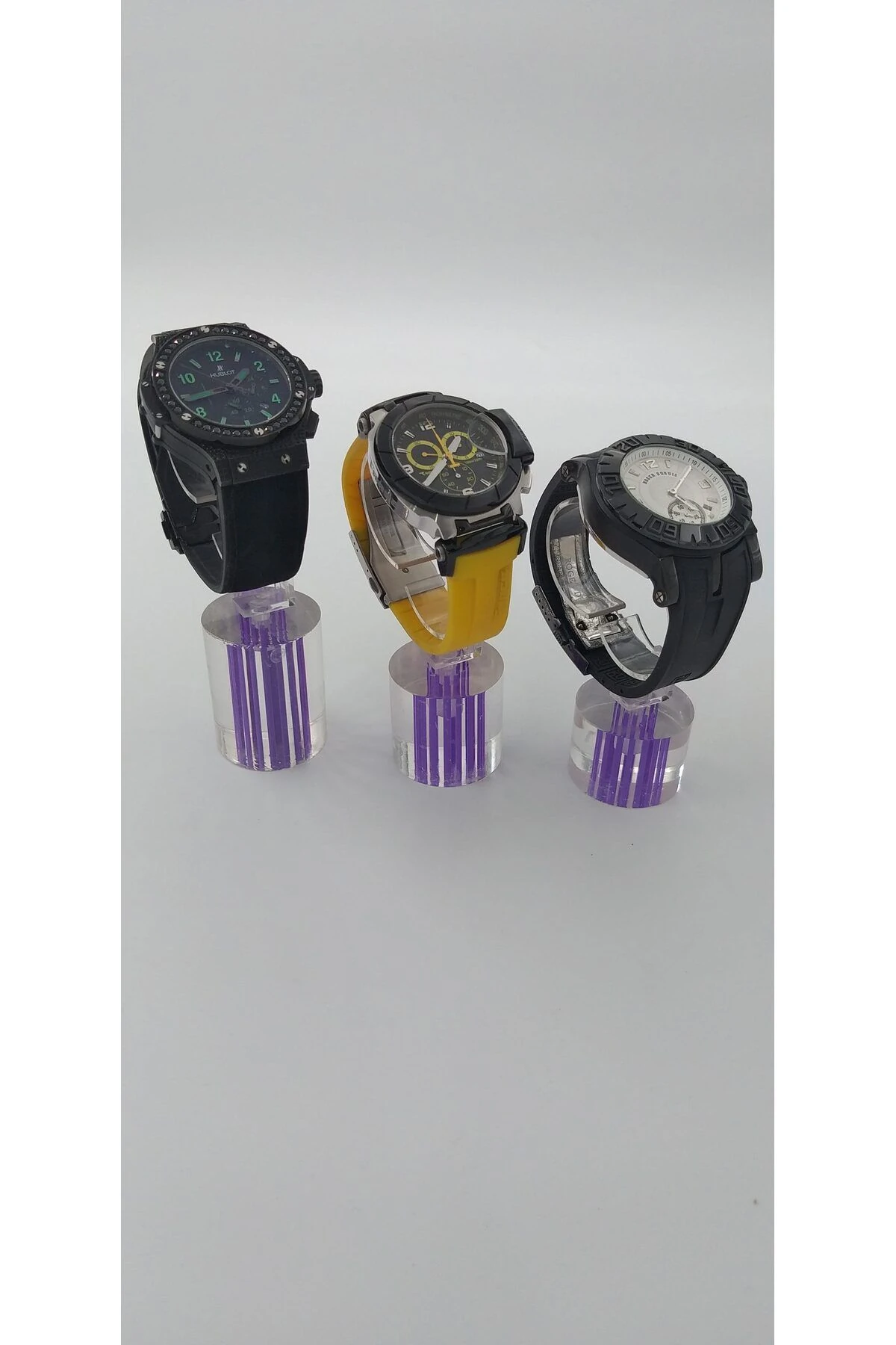 Saat Standı 3'lü Set Lazer Model Oval Lila